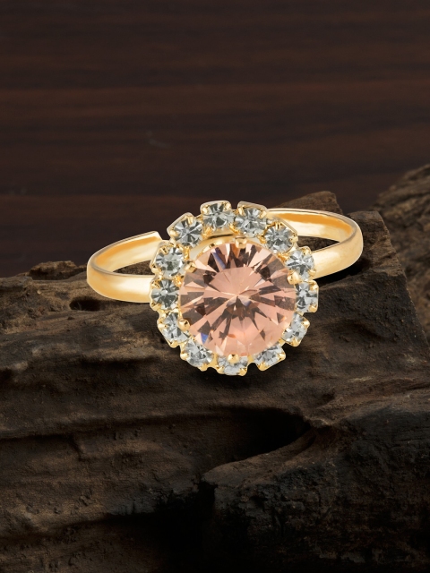E2O Gold-Plated Brown & White American Diamonds Studded Handcrafted Solitaire Finger Ring
E2O Gold-Plated Brown & White American Diamonds Studded Handcrafted Solitaire Finger Ring