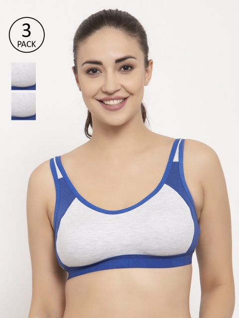 GRACIT Pack of 3 Off-White & Blue Solid Non-Wired Non Padded Sports Bra PW16-05-05-05-28B
GRACIT Pack of 3 Off-White & Blue Solid Non-Wired Non Padded Sports Bra PW16-05-05-05-28B