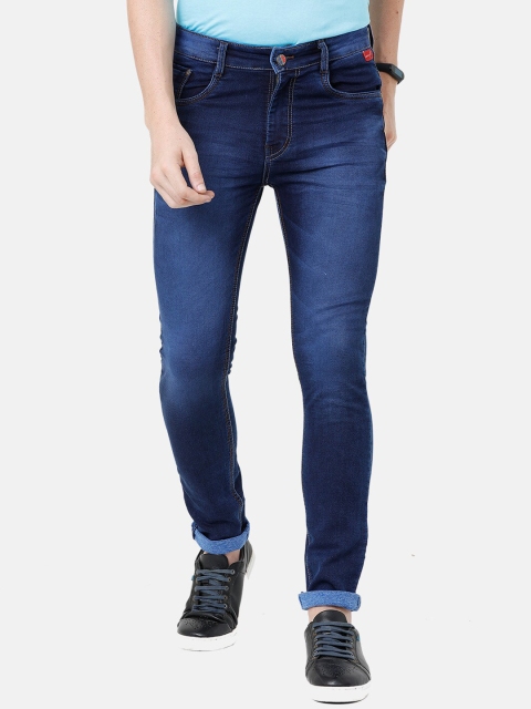 CINOCCI Men Blue Skinny Fit Mid-Rise Clean Look Jeans