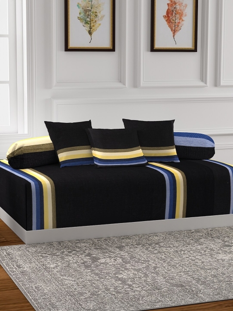 NEUDIS Set Of 6 Black & Yellow Striped Bedsheet With Bolster & Cushion Covers
NEUDIS Set Of 6 Black & Yellow Striped Bedsheet With Bolster & Cushion Covers