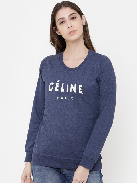 ELEGANCE Women Navy Blue Printed Sweatshirt 
ELEGANCE Women Navy Blue Printed Sweatshirt