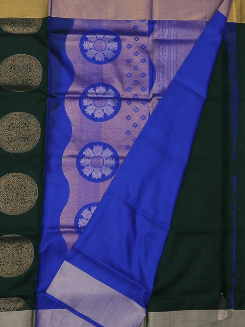 Pothys Green & Blue Pure Silk Woven Design Saree