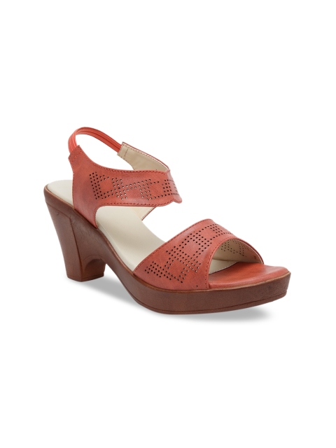 Butterflies Women Rust Solid Pink Solid Heels