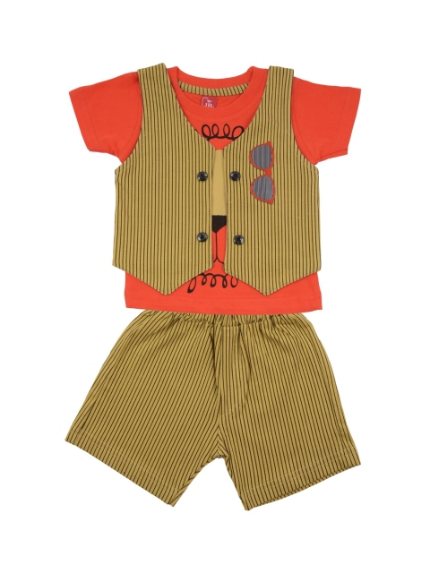 Jb Club Infant Boys Olive Brown & Orange Printed T-shirt & Waist Coat with Shorts Set
Jb Club Infant Boys Olive Brown & Orange Printed T-shirt & Waist Coat with Shorts Set