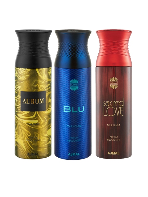 Ajmal Unisex Set of 3 Deodorant, Multi