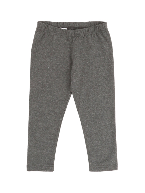 Donuts Girls Grey Solid Ankle-Length Leggings