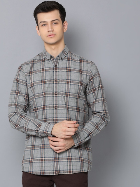 Bruun & Stengade Men Grey Regular Fit Checked Casual Shirt