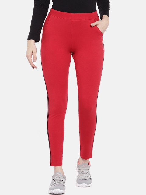 Sweet Dreams Women Red Solid Slim-Fit Track Pants