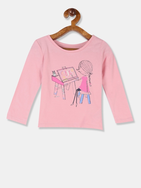 GAP Baby Pink Sparkle Graphic Long Sleeve T-Shirt
