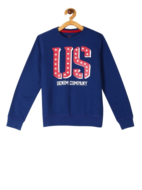 U.S. Polo Assn. Kids Boys Blue Printed Sweatshirt