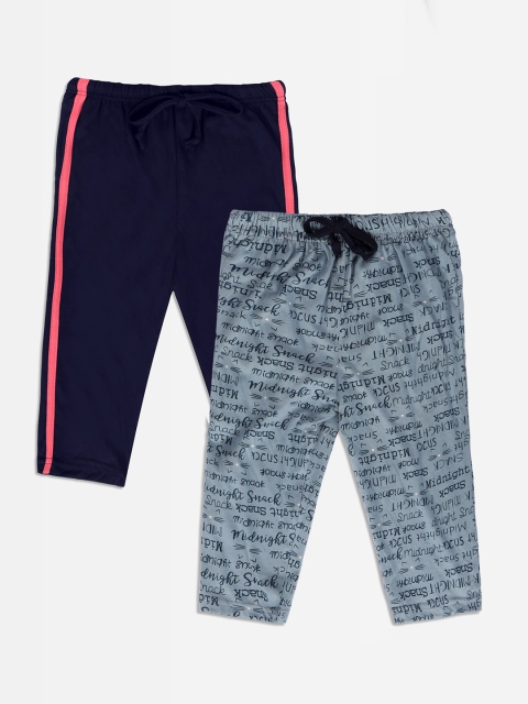 Punkster Girls Pack Of 2 Regular Fit Capris, Navy blue