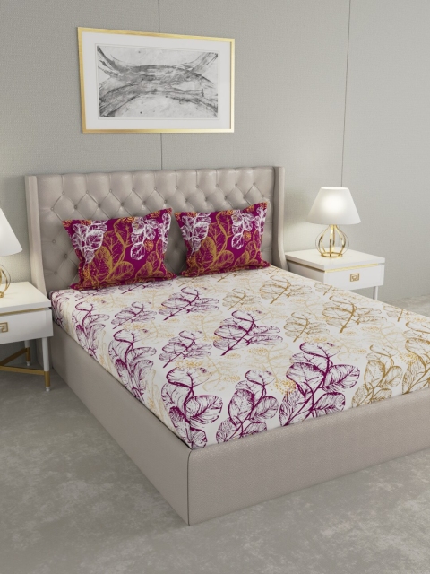 Raymond Home White & Beige Floral 144 TC Cotton 1 King Bedsheet with 2 Pillow Covers
Raymond Home White & Beige Floral 144 TC Cotton 1 King Bedsheet with 2 Pillow Covers