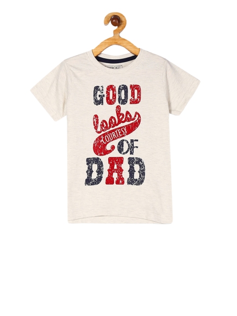 Cherokee Boys Off-White Printed Round Neck T-shirt