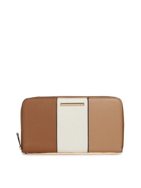 ALDO Women Beige & Brown Colourblocked Zip Around Wallet 
ALDO Women Beige & Brown Colourblocked Zip Around Wallet