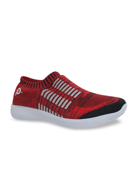 Provogue Men Red & White Woven Design Slip-On Sneakers