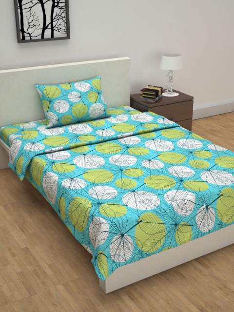 Divine Casa Green & Blue Floral Printed Single Bed Bedsheet With Pillow Cover & Dohar
Divine Casa Green & Blue Floral Printed Single Bed Bedsheet With Pillow Cover & Dohar