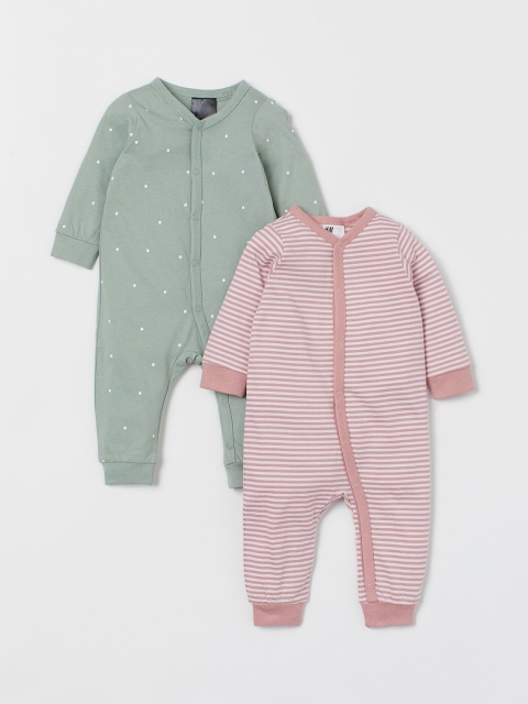 H&M Kids 2-Pack Cotton Pyjamas, Green