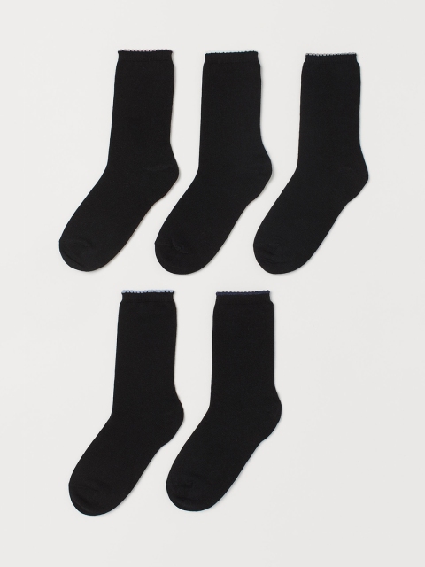 H&M Women Black Solid 5-Pack Socks