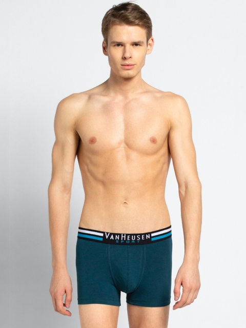 Van Heusen Men Teal Blue Solid Trunks IHETR1VSMM70006