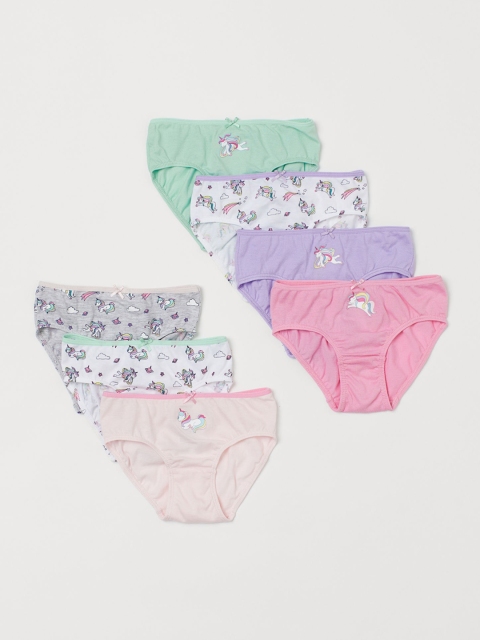 H&M Girls 7-Pack Cotton Briefs, White
