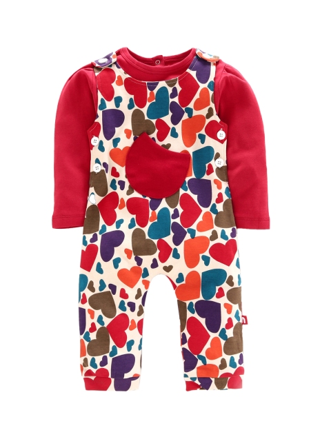 Nino Bambino Unisex Kids Multicoloured Solid Organic Cotton T-shirt and Dungaree, Multi
Nino Bambino Unisex Kids Multicoloured Solid Organic Cotton T-shirt and Dungaree, Multi