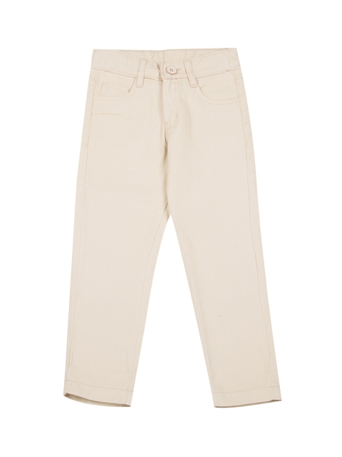 Cherokee Boys Beige Regular Fit Solid Regular Trousers