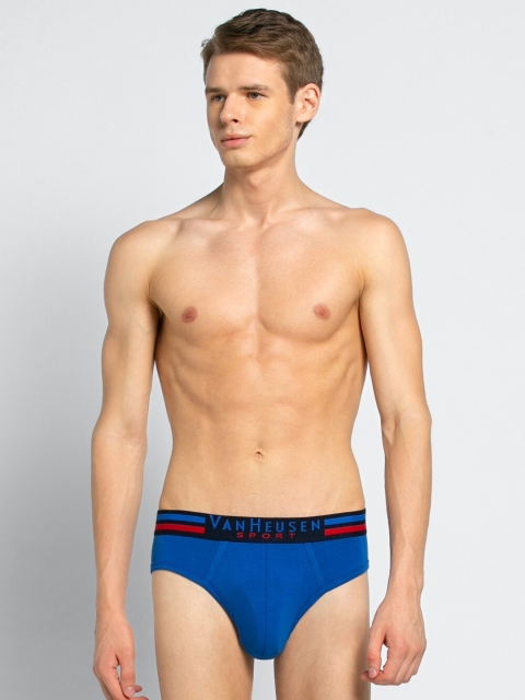 Van Heusen Men Navy Blue Solid Basic Briefs IHEBR1VSNB70005