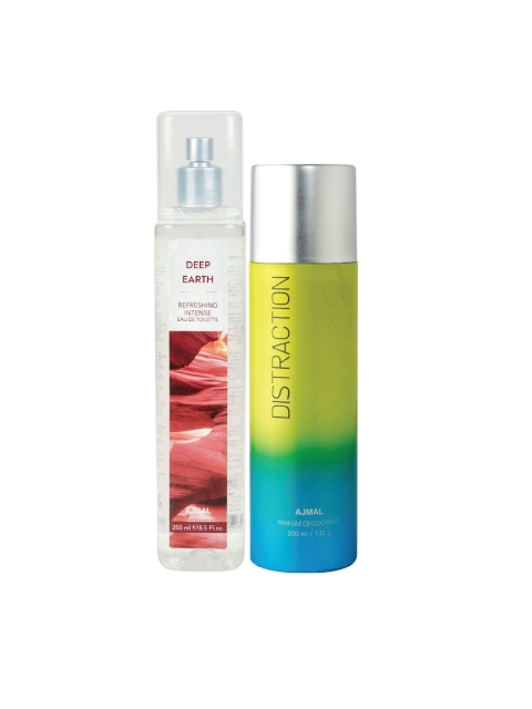 Ajmal Unisex Set of Deep Earth EDT Perfume 250 ml & Distraction Deodorant 200 ml, Yellow
Ajmal Unisex Set of Deep Earth EDT Perfume 250 ml & Distraction Deodorant 200 ml, Yellow