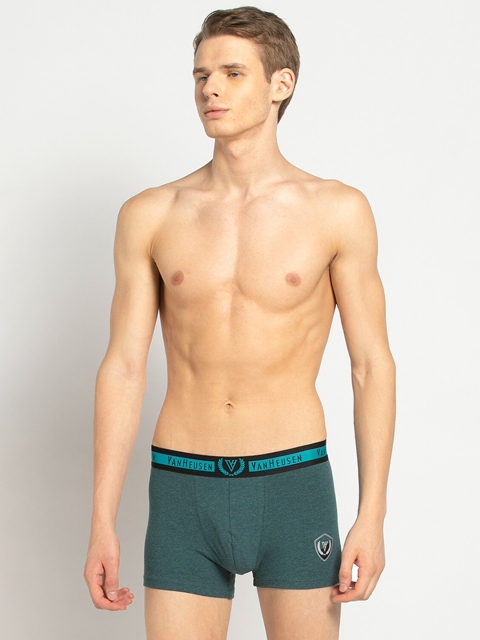 Van Heusen Men Teal Green Solid Trunks IHETR1VSTM70011