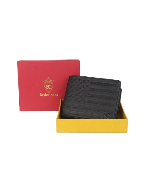 STYLER KING Men Black Solid Two Fold Wallet