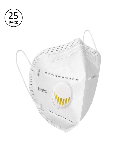 OOMPH Unisex White Pack of 25 Anti-Pollution Reusable 5-Layer N95 Masks