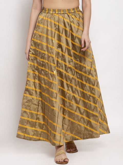Clora Beige Printed Maxi Skirt