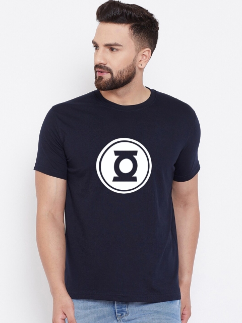 wesquare Men Navy Blue Printed Round Neck T-shirt
