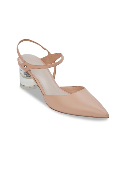 CHARLES & KEITH Women Nude-Coloured Solid Pumps