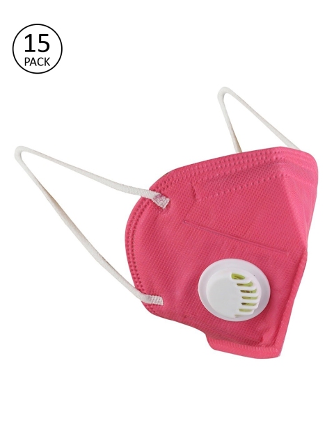OOMPH Unisex Pink Pack of 15 Anti-Pollution Reusable 5-Layer N95 Masks