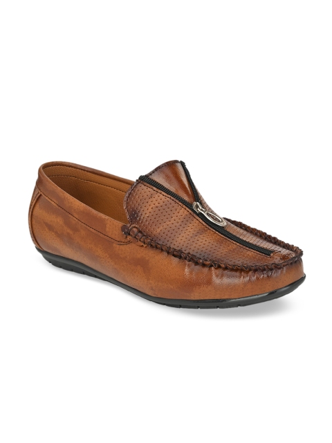Sir Corbett Men Tan Brown Perforated Loafers