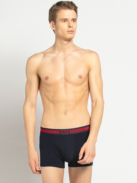 Van Heusen Men Navy Blue Solid Trunks IHETR1VSDN70011