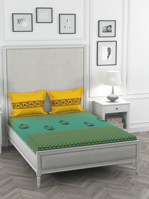 Portico New York Green & Mustard Floral 220 TC Poly Satin 1 King Bedsheet with 2 Pillow Covers
Portico New York Green & Mustard Floral 220 TC Poly Satin 1 King Bedsheet with 2 Pillow Covers
