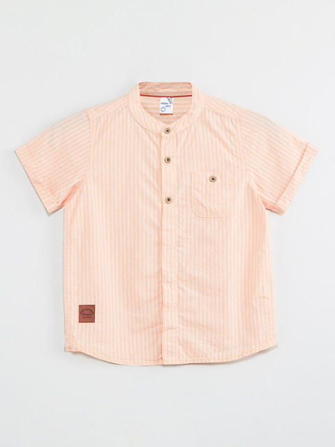 max Boys Peach-Coloured Regular Fit Striped Casual Shirt 
max Boys Peach-Coloured Regular Fit Striped Casual Shirt