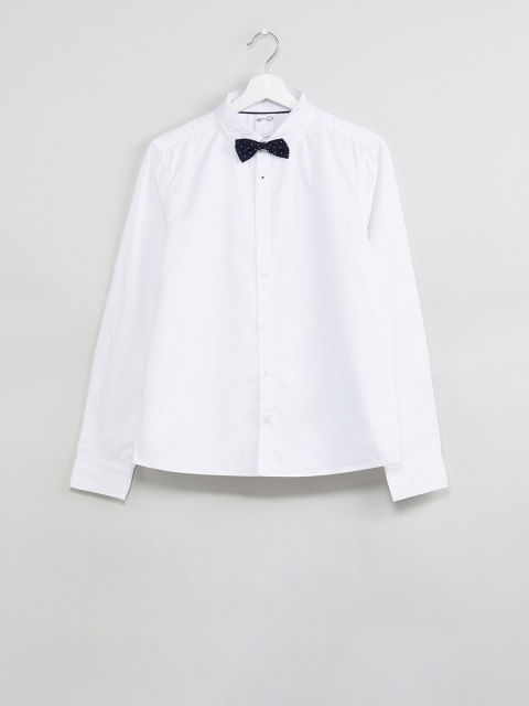 max Boys White Regular Fit Solid Party Shirt
