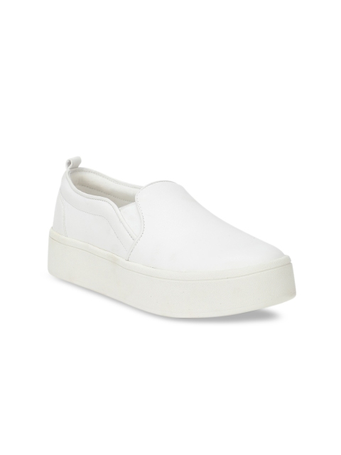 ALDO Women White Solid Slip-On Sneakers