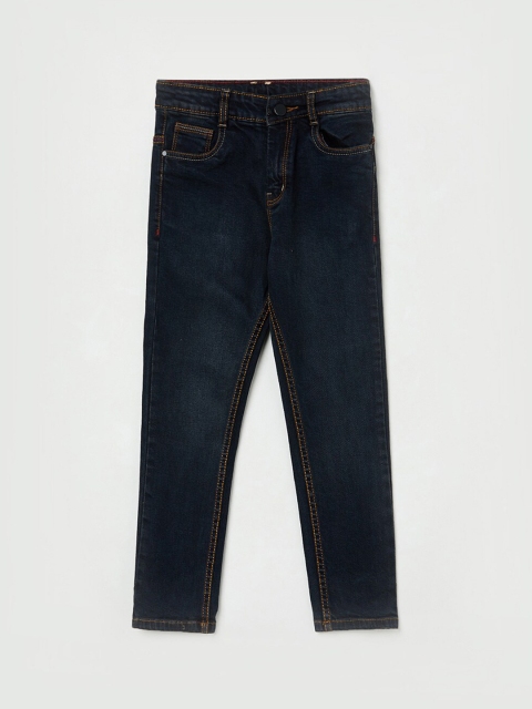 max Boys Navy Blue Slim Fit Mid-Rise Clean Look Stretchable Jeans
