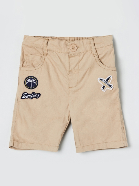 max Boys Beige Printed Regular Shorts