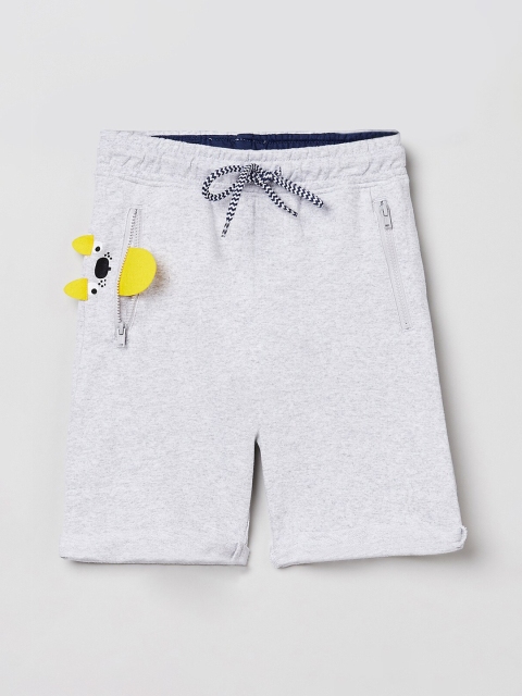 max Boys Grey Solid Regular Fit Regular Shorts