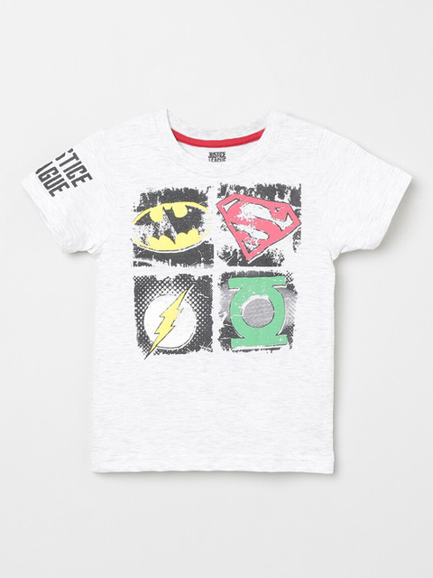 max Boys Multicoloured Justice League Print Round Neck Pure Cotton T-shirt, Multi 
max Boys Multicoloured Justice League Print Round Neck Pure Cotton T-shirt, Multi