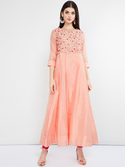 max Women Coral Embroidered Straight Kurta