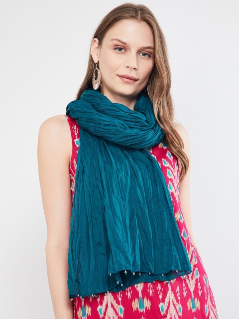 max Blue Woven Design Dupatta