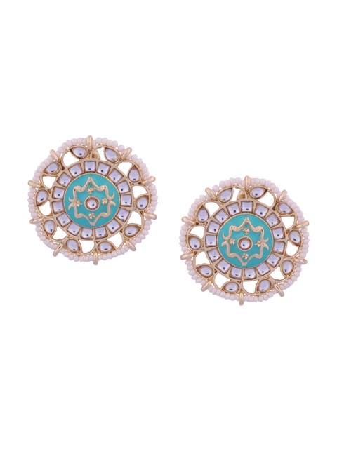 Shoshaa Turquoise Gold-Plated & Blue Handcrafted Kundan Circular Studs, Turquoise blue
Shoshaa Turquoise Gold-Plated & Blue Handcrafted Kundan Circular Studs, Turquoise blue