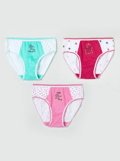 max Girls Pack Of 3 Assorted Basic Briefs NOS19PEIN05, White