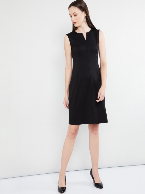max Women Black Solid Sheath Dress